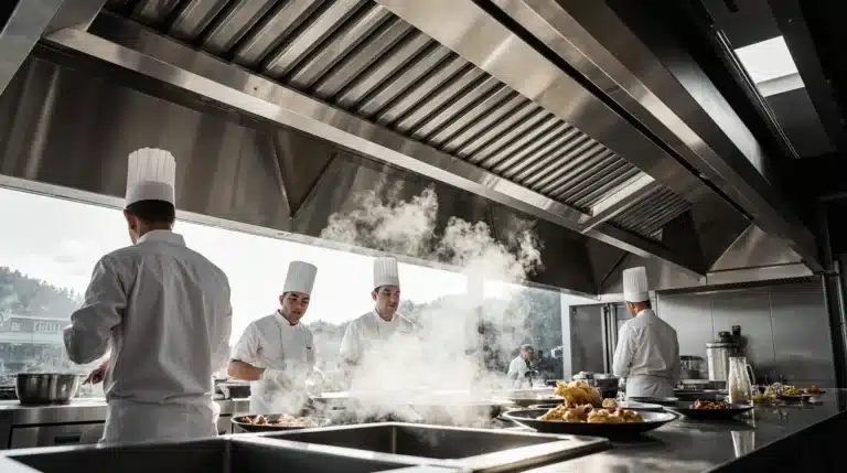 Home 17 a wide angle landscape photograph of a bustling high end professional commercial kitchen the center z6mok2186uekrixo67px 2